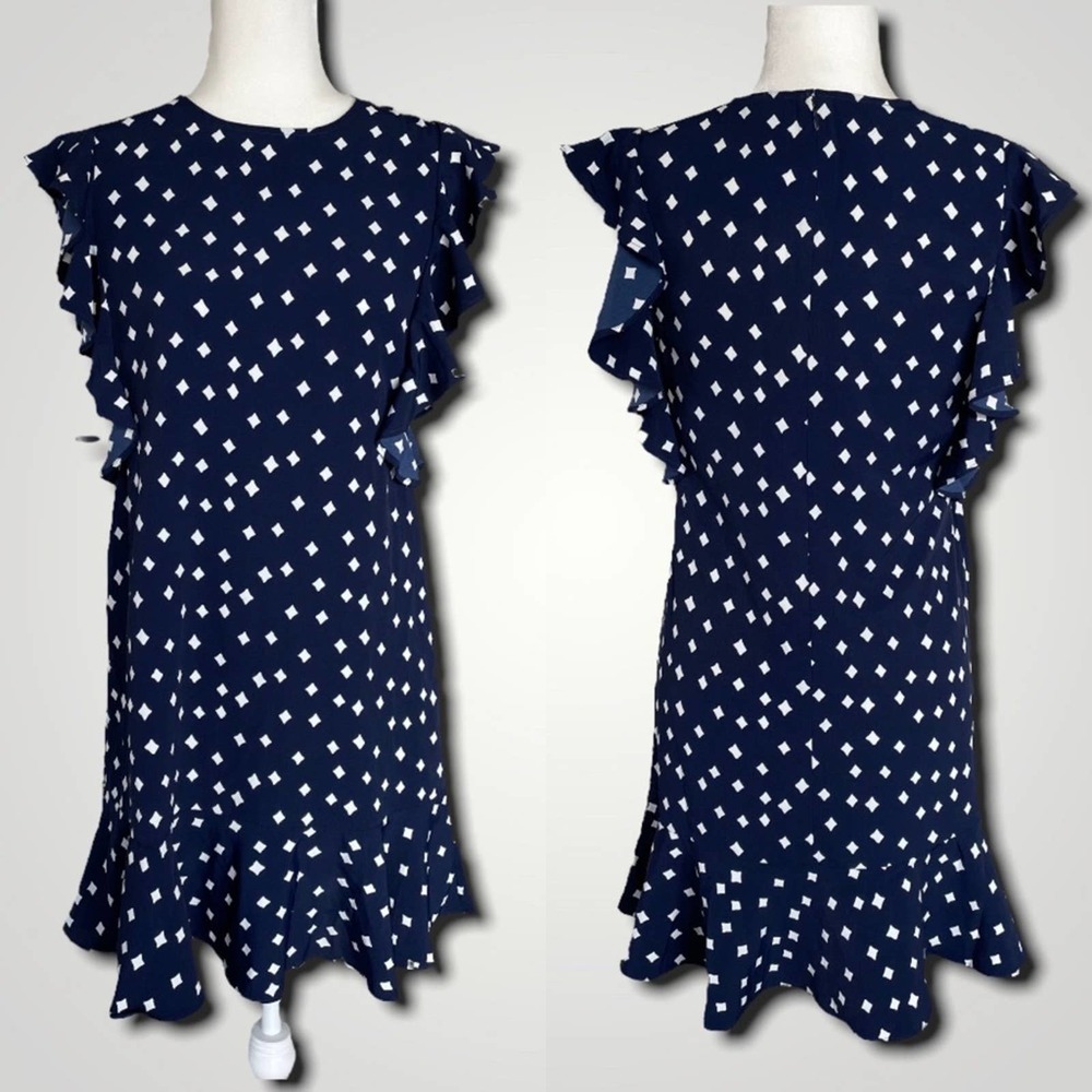 VINEYARD VINES FLOWY RUFFLE SLEEVE NAVY - 0